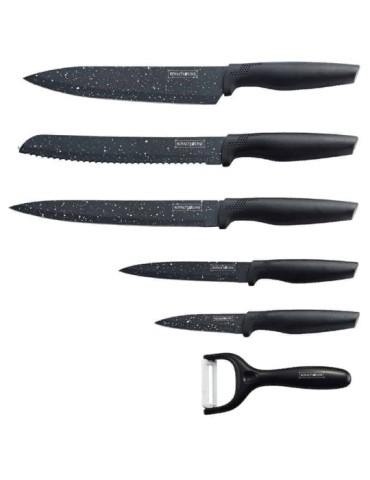 Royalty Line RL-MB5 - Set coltelli 5 pezzi nero marmorizzato - Royalty Line