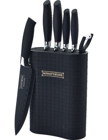 Royalty Line RL-6MSTK - Set coltelli 6 pezzi nero - Royalty Line
