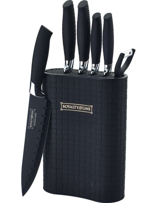 Royalty Line RL-6MSTK - Set coltelli 6 pezzi nero - Royalty Line