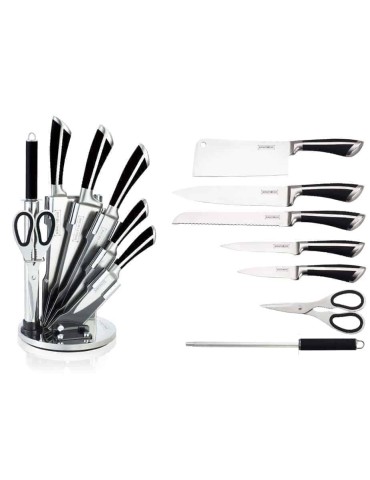 Royalty Line RL-KSS700 - Ceppo coltelli 8 pezzi nero/silver - Royalty Line