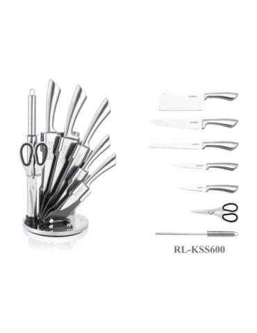 Royalty Line RL-KSS600 - Ceppo coltelli 8 pezzi silver - Royalty Line
