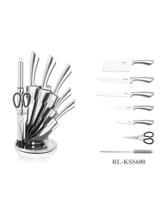 Royalty Line RL-KSS600 - Ceppo coltelli 8 pezzi silver - Royalty Line
