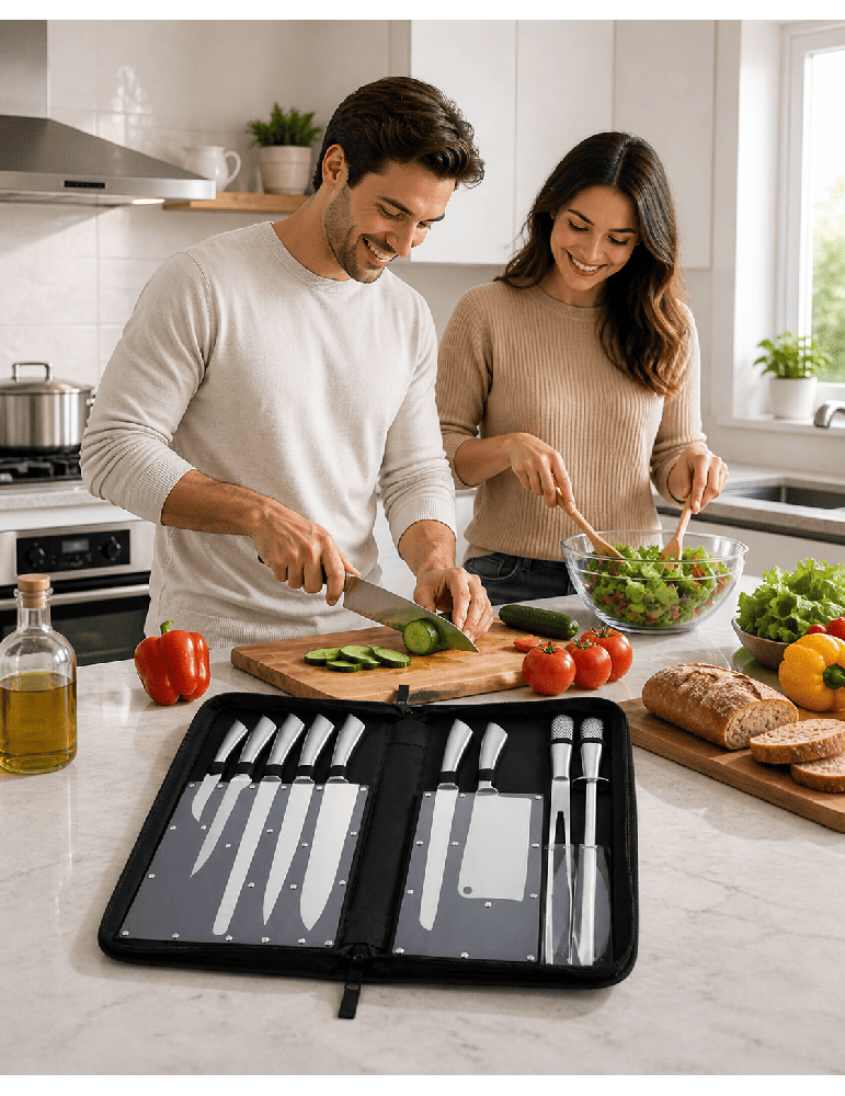 Royalty Line RL-K10HL - Set coltelli 10 pezzi con custodia | Coltelli