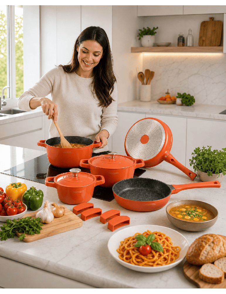 Royalty Line RL-OS1014 - Batteria pentole e padelle 14 pezzi