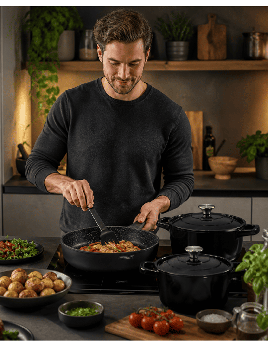 Royalty Line RL-OS1014 - Batteria pentole e padelle 14 pezzi