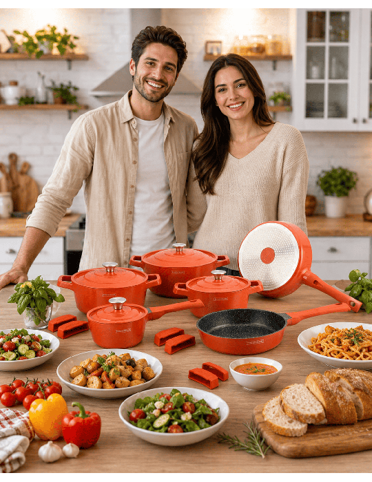 Royalty Line RL-OS1014 - Batteria pentole e padelle 14 pezzi