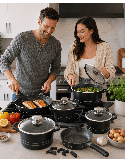 Royalty Line RL-ES1014M - Batteria pentole e padelle 14 pezzi