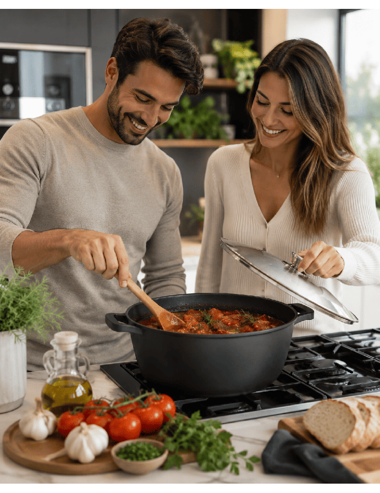 Royalty Line RL-BS - Casseruola con coperchio antiaderente induzione
