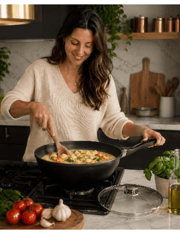 Royalty Line RL-BW - Wok con coperchio antiaderente induzione 2