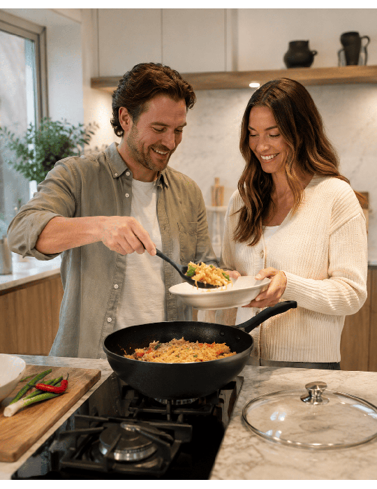 Royalty Line RL-BW - Wok con coperchio antiaderente induzione