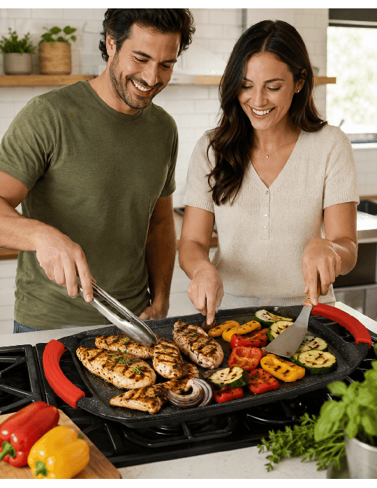 Royalty Line RL-ATG47M - Piastra grill 47 cm antiaderente induzione