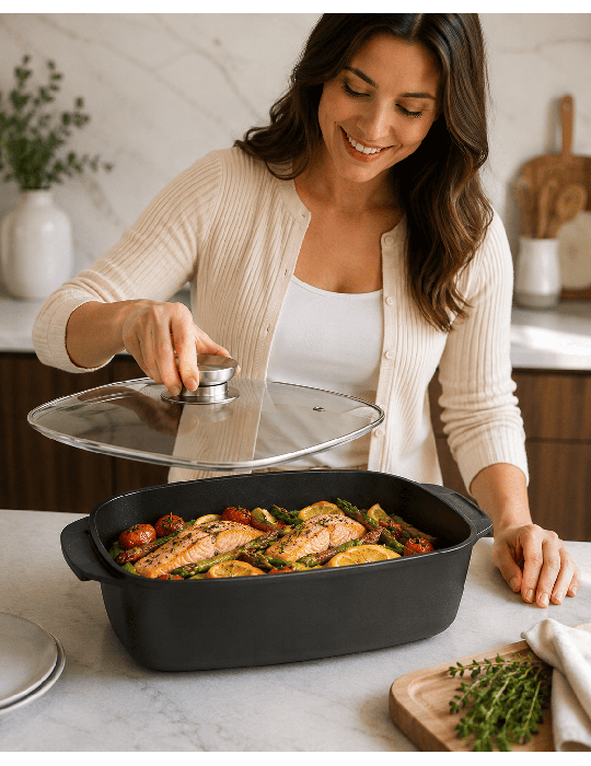 Royalty Line RL-ACR - Casseruola da arrosto antiaderente induzione