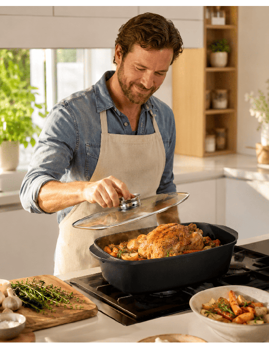 Royalty Line RL-ACR - Casseruola da arrosto antiaderente induzione