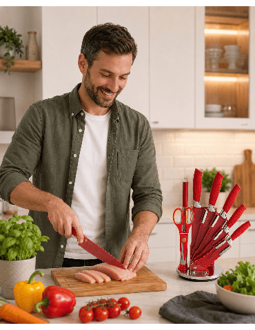 Royalty Line RL-RED8W - Ceppo coltelli 8 pezzi rosso - Royalty Line 2