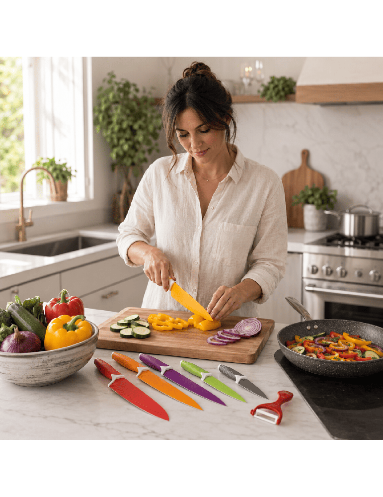 Royalty Line RL-COL7A - Set coltelli 7 pezzi multicolore | Coltelli Ro