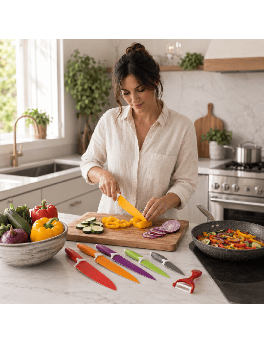 Royalty Line RL-COL7A - Set coltelli 7 pezzi multicolore | Coltelli Ro