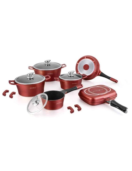 Royalty Line RL-ES1015M - Set pentole e padelle 15 pezzi antiaderente