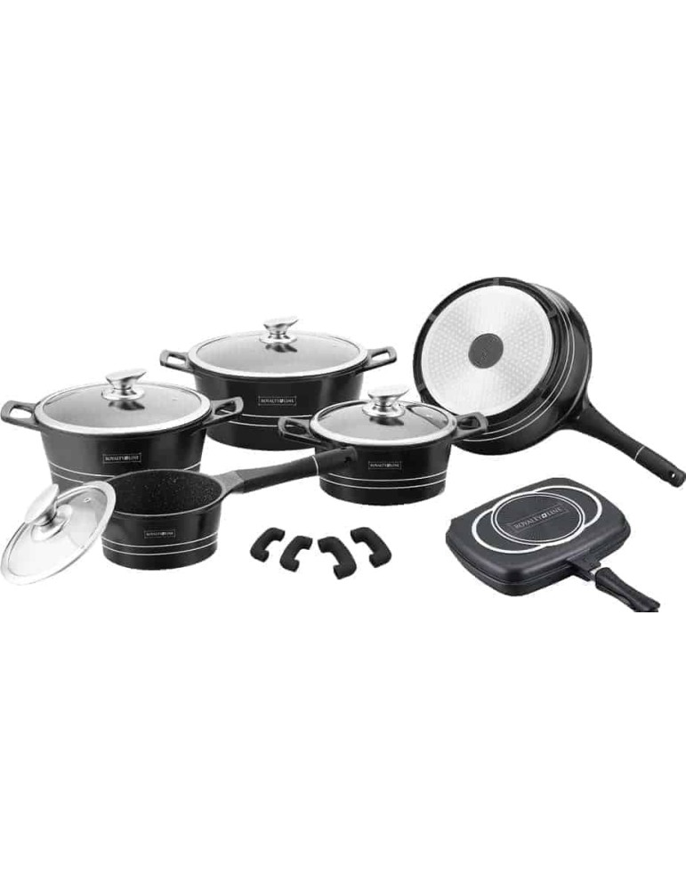 Royalty Line RL-ES1015M - Set pentole e padelle 15 pezzi antiaderente