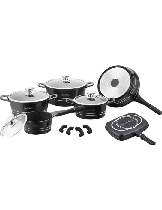 Royalty Line RL-ES1015M - Set pentole e padelle 15 pezzi antiaderente