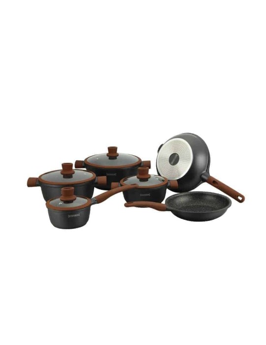 Royalty Line RL-NS1010 - Batteria pentole e padelle 14 pezzi antiaderente induzione