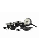 Royalty Line RL-RS1014 BLACK - Batteria pentole e padelle 14 pezzi antiaderente induzione nero